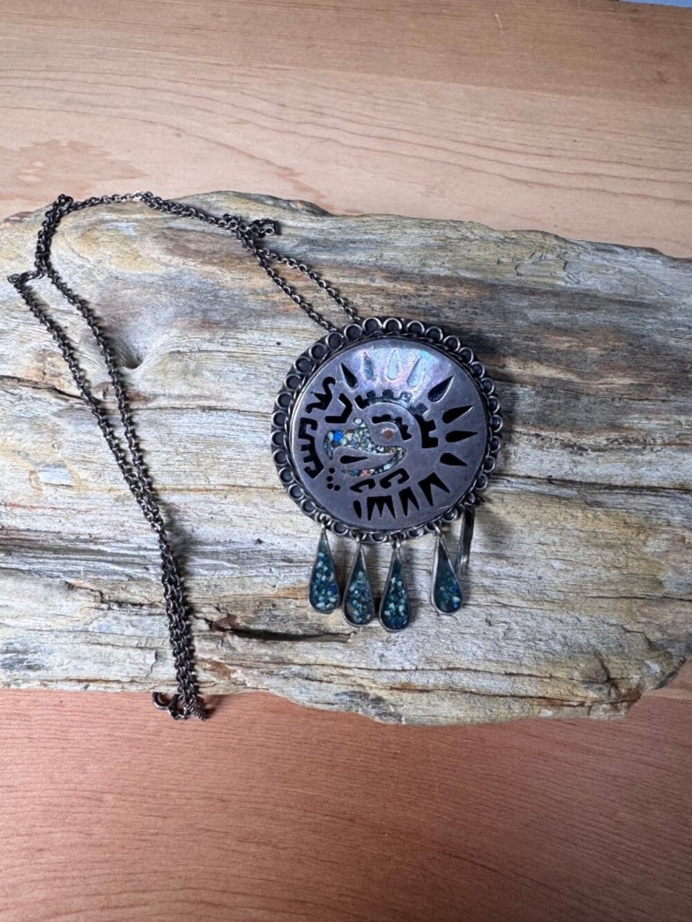 Taxco Sterling Silver Kokopelli Pendant Necklace Or Brooch 20.48g